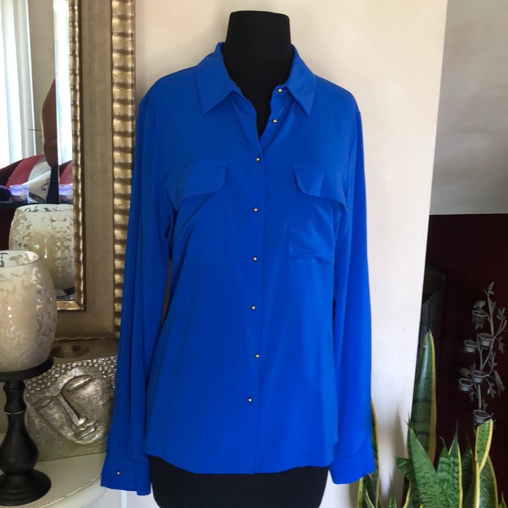 Royal Blue Two Pocket Blouse